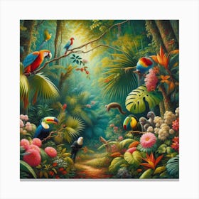 Atmospheric Rousseau-Inspired Jungle Canvas Print Canvas Print