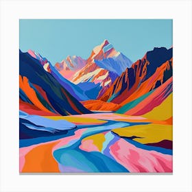 Colourful Abstract Aorak Imount Cook National Park New Zealand 2 Canvas Print