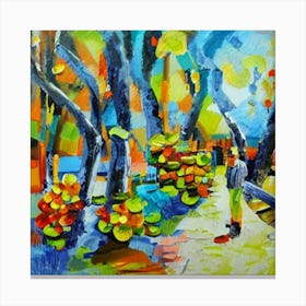 Impressionist Painting, Oil On Canvas, Brown Color Canvas Print