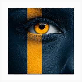 Eye Of The Lion Woman Face Paint Canvas Print