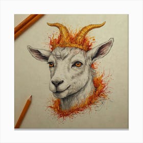 Goat Of Fire 6 Canvas Print