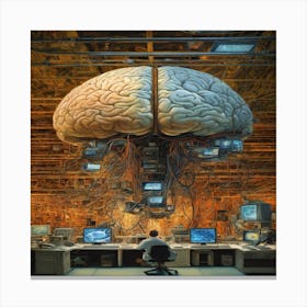 Brain In A Computer Canvas Print
