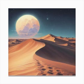 Moon In The Desert Canvas Print