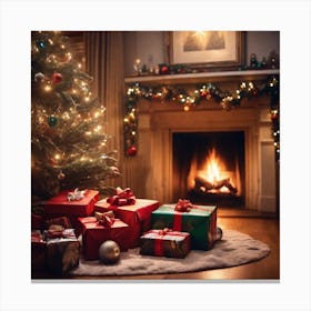 Christmas Tree With Presents 29 Canvas Print