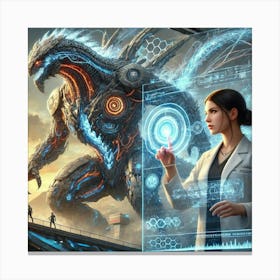 Dr Alina Volkov Ai Kaiju Synchronization Canvas Print