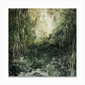 Pond With Reeds Canvas Print