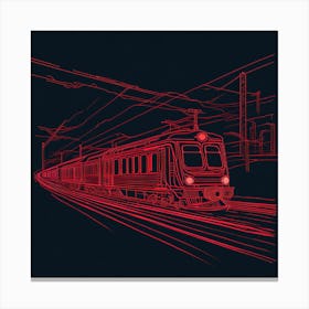 Train On The Tracks Canvas Print