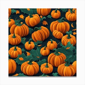 Pumpkins Seamless Pattern 1 Canvas Print