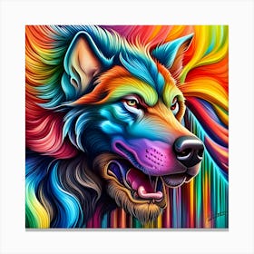 Rainbow Wolf 5 Canvas Print