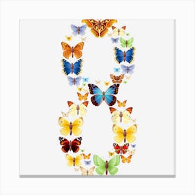 Kids Butterflies 8th Birthday For 8 Year Old Girls Canvas Print