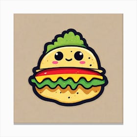 Kawaii Burger Canvas Print