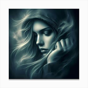 Girl In A Hood Canvas Print