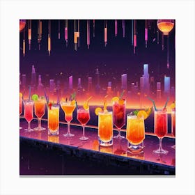 Bar With Drinks Canvas Print