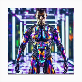 Futuristic Man In Futuristic Suit 62 Canvas Print