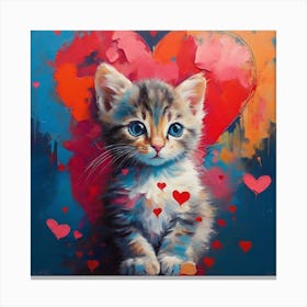 Valentine Kitten 3 Canvas Print