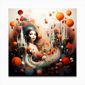 Girl In A Castle Canvas Print