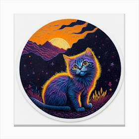 Cat Colored Sky (12) Canvas Print