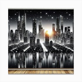 Cityscape At Night Canvas Print