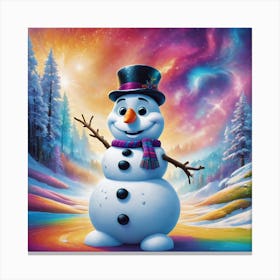 Snowman in Winter Canvas Print