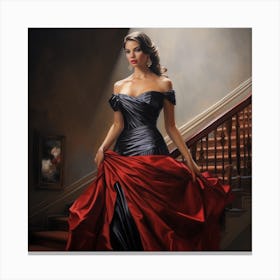 Lady In Black Canvas Print