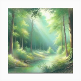 Rays Of Light In The Forest 2 Canvas Print