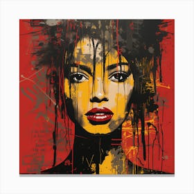 Woman In Red And Yellow Canvas Print