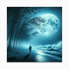 Full Moon At Night Canvas Print