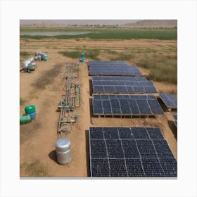 Solar Panels In The Desert Canvas Print