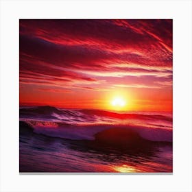 Sunset Over The Ocean 82 Canvas Print