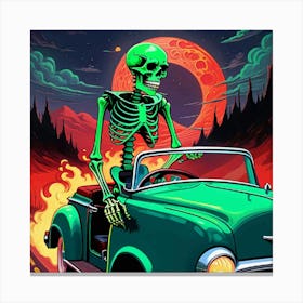 Skeleton Driving Car 2 Canvas Print