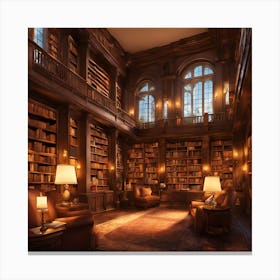 Library Stock Videos & Royalty-Free Footage Canvas Print