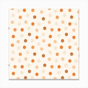 Peachy Dots Peach On Tan Canvas Print