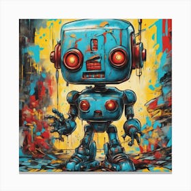 Andy Getty, Pt X, In The Style Of Lowbrow Art, Technopunk, Vibrant Graffiti Art, Stark And Unfiltere (25) Canvas Print