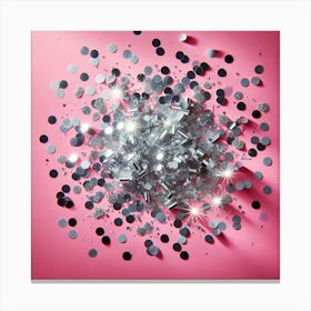 Silver Confetti Canvas Print