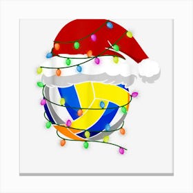 Funny Christmas Santa Hat Volleyball Sport Xmas Boys Men Canvas Print