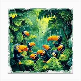 Toucans In The Jungle Canvas Print