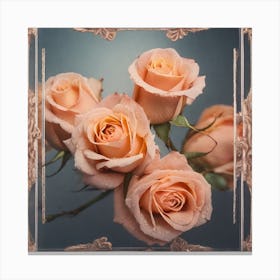 Peach Roses 15 Canvas Print