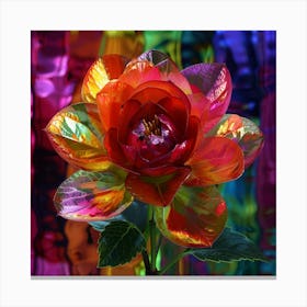 Colorful Rose Photo Canvas Print