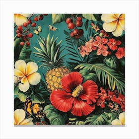 Tropical Flowers Art 5 Canvas Print