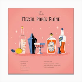 Mezcal Paper Plane Cocktail – Art Print Canvas Print
