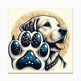 Golden Retriever Paw Print Canvas Print