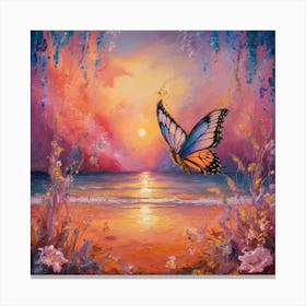 Butterfly At Sunset 6 Canvas Print