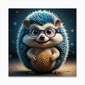 Hedgehog With Glasses 1 Canvas Print