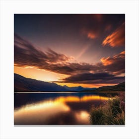 Sunset Over Lake 44 Canvas Print