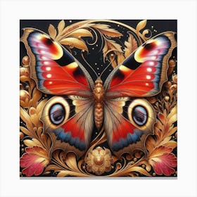 Butterfly In A Frame Canvas Print