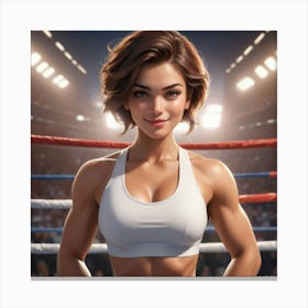 Girl In A Boxing Ring 1 Canvas Print