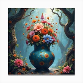 Flowers In The Forest Canvas Print