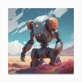 Robot In The Desert 13 Canvas Print