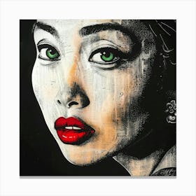 Green Eyed Asians - Ruby Lipstick Canvas Print