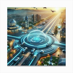 Futuristic Cityscape 54 Canvas Print